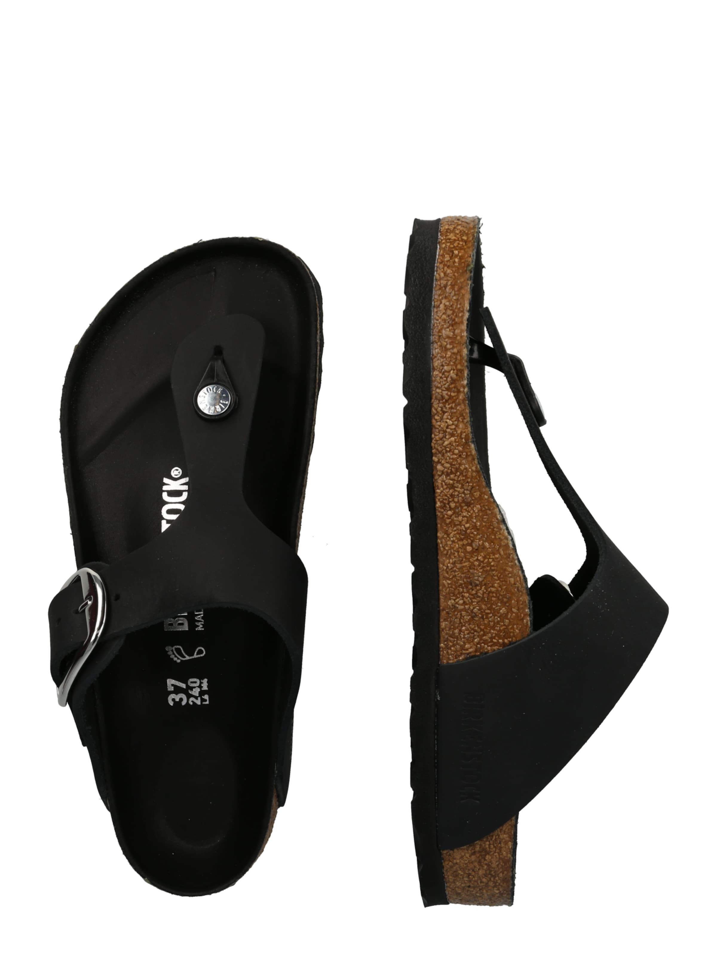 BIRKENSTOCK Ujjelválasztó-pántos szandál 'Gizeh' fekete