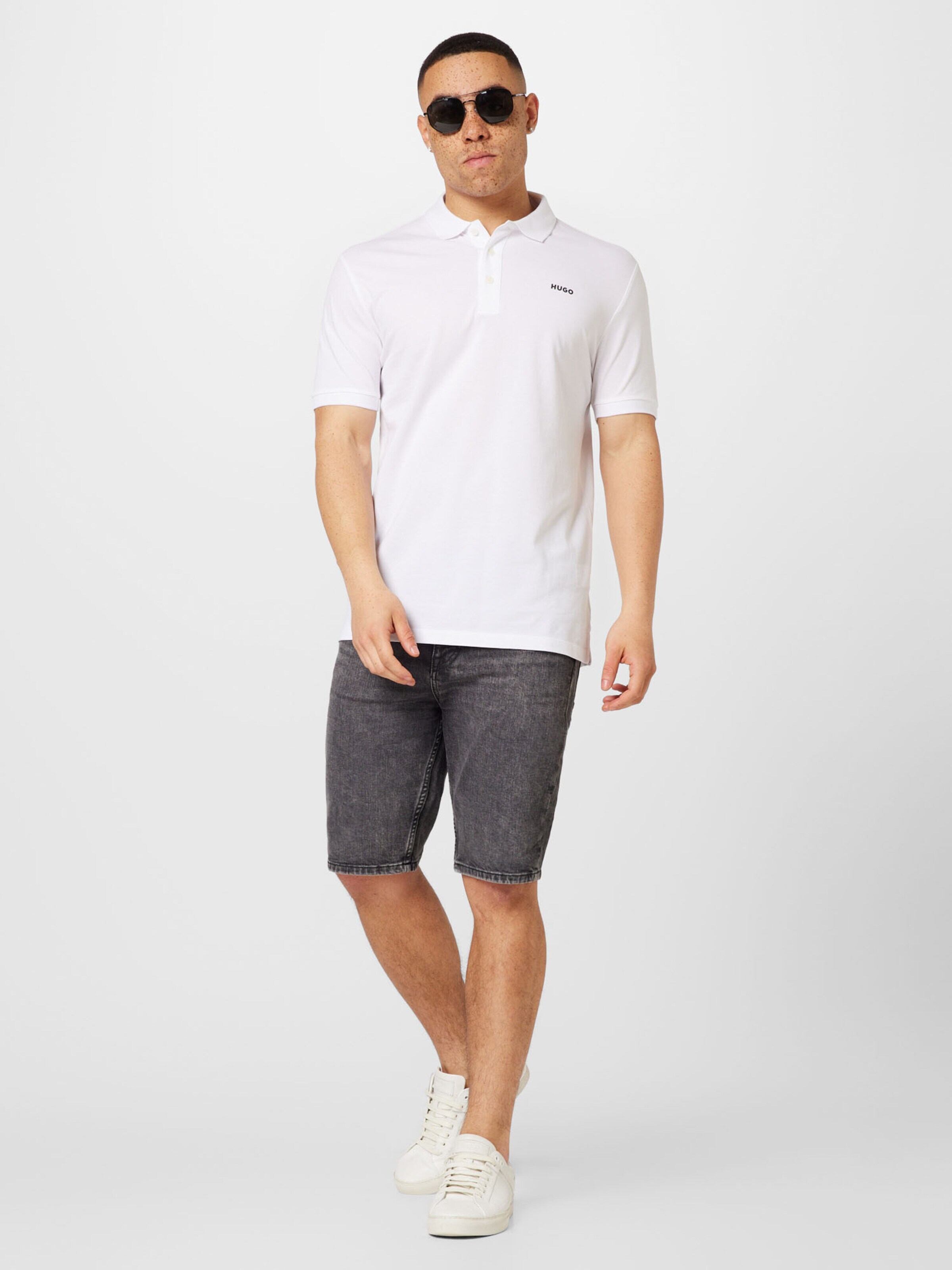 HUGO Póló 'Donos' fekete / fehér