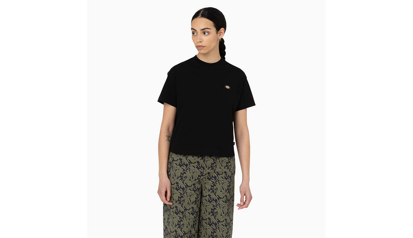 Dickies Oakport Cropped T-Shirt W - Nők - Rövid ujjú póló Dickies - Fekete - DK0A4Y8L-BLK