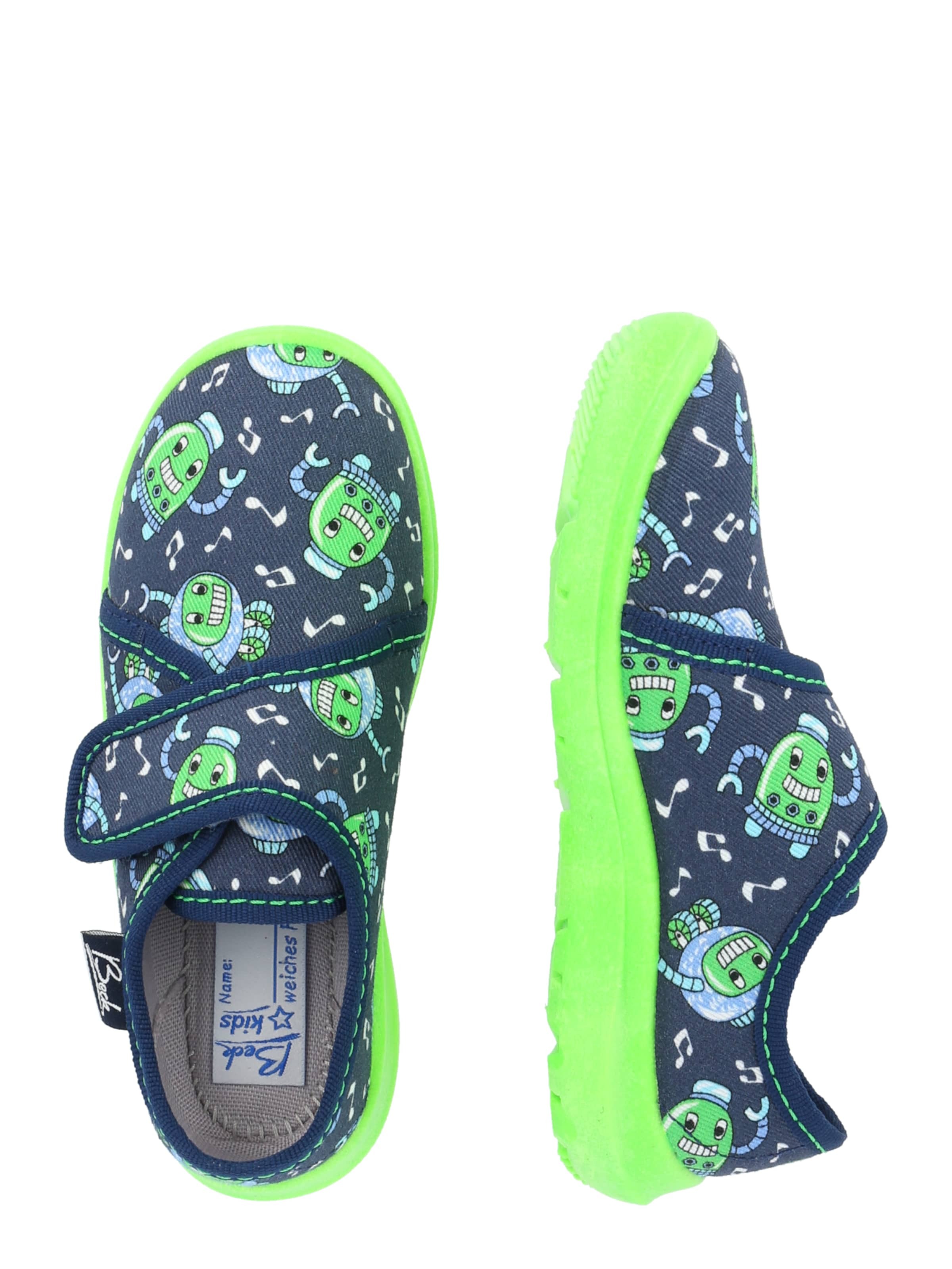 BECK Házi cipő 'Robots' tengerészkék / világoskék / citromzöld / fehér