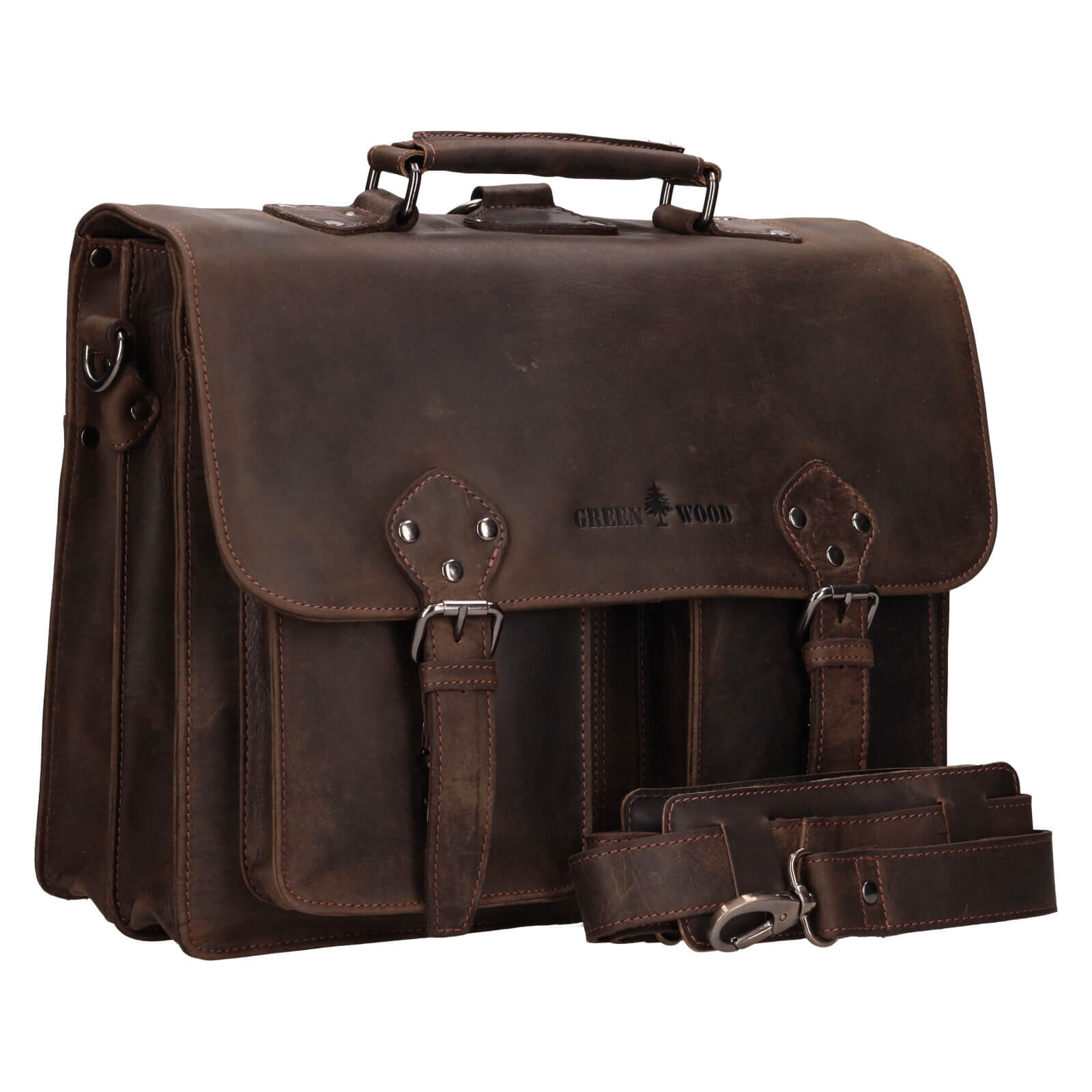 Férfi bőr aktatáska Greenwood Celestin - barna
