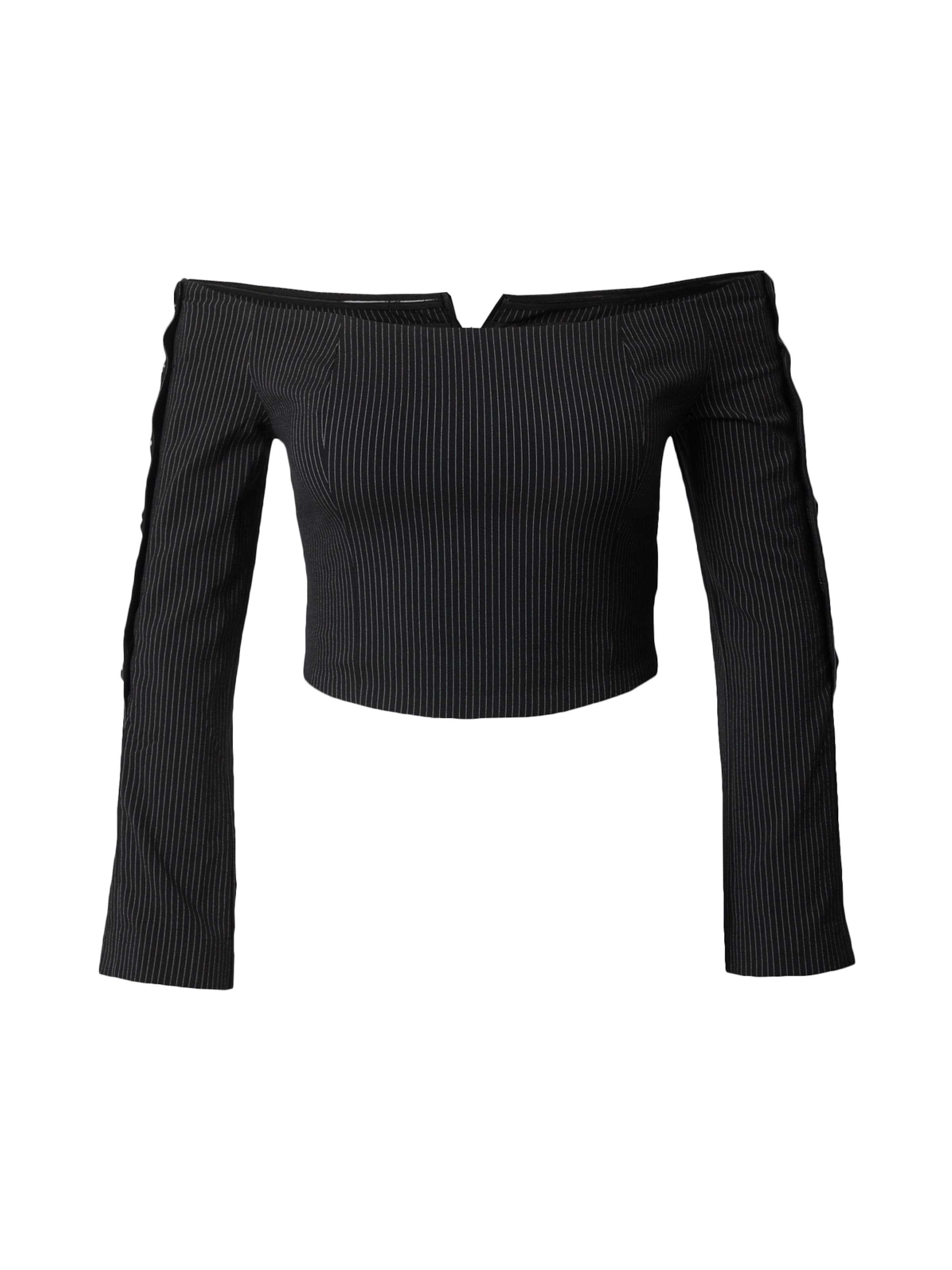 ABOUT YOU x Toni Garrn Top 'Camilla' szürke / fekete