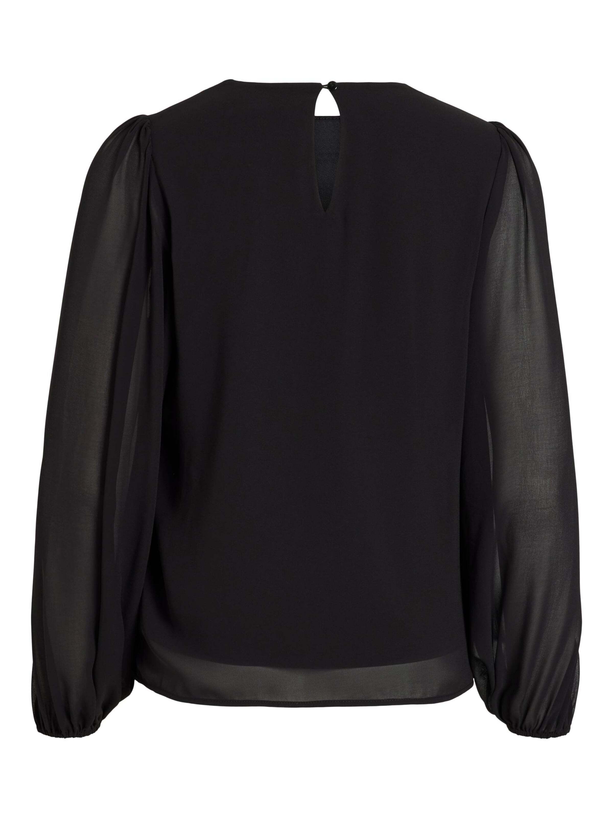 VILA Blúz fekete / ezüst