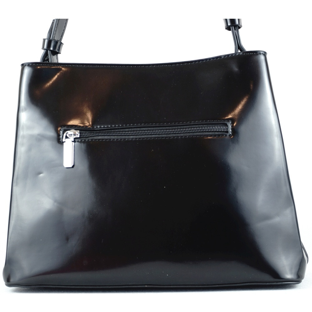 Silvia Rosa női kézitáska lézervágott mintával, műbőr, fekete