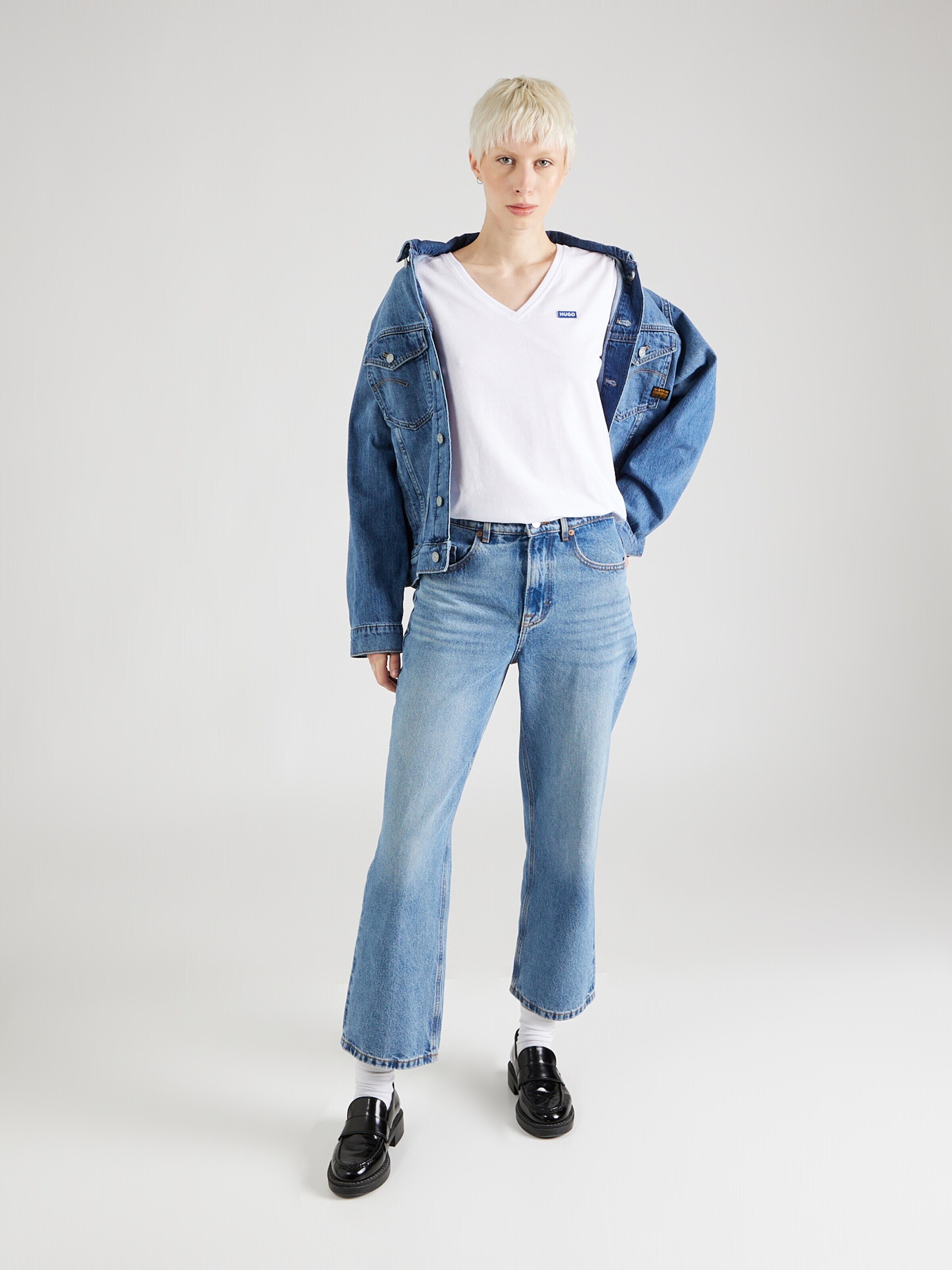 HUGO Póló 'Classic' kék / fehér