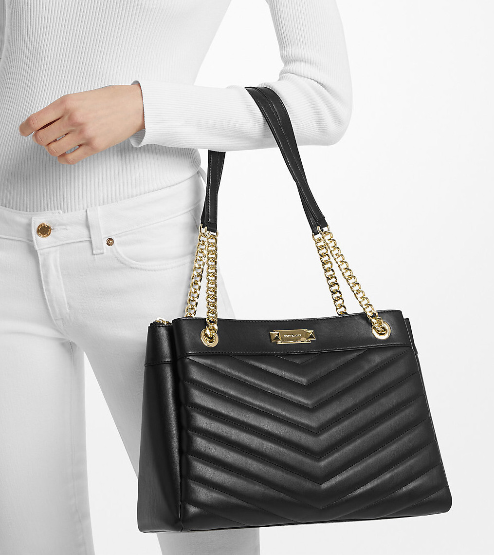 Michael Kors Whitney Medium Quilted Tote Bag Black