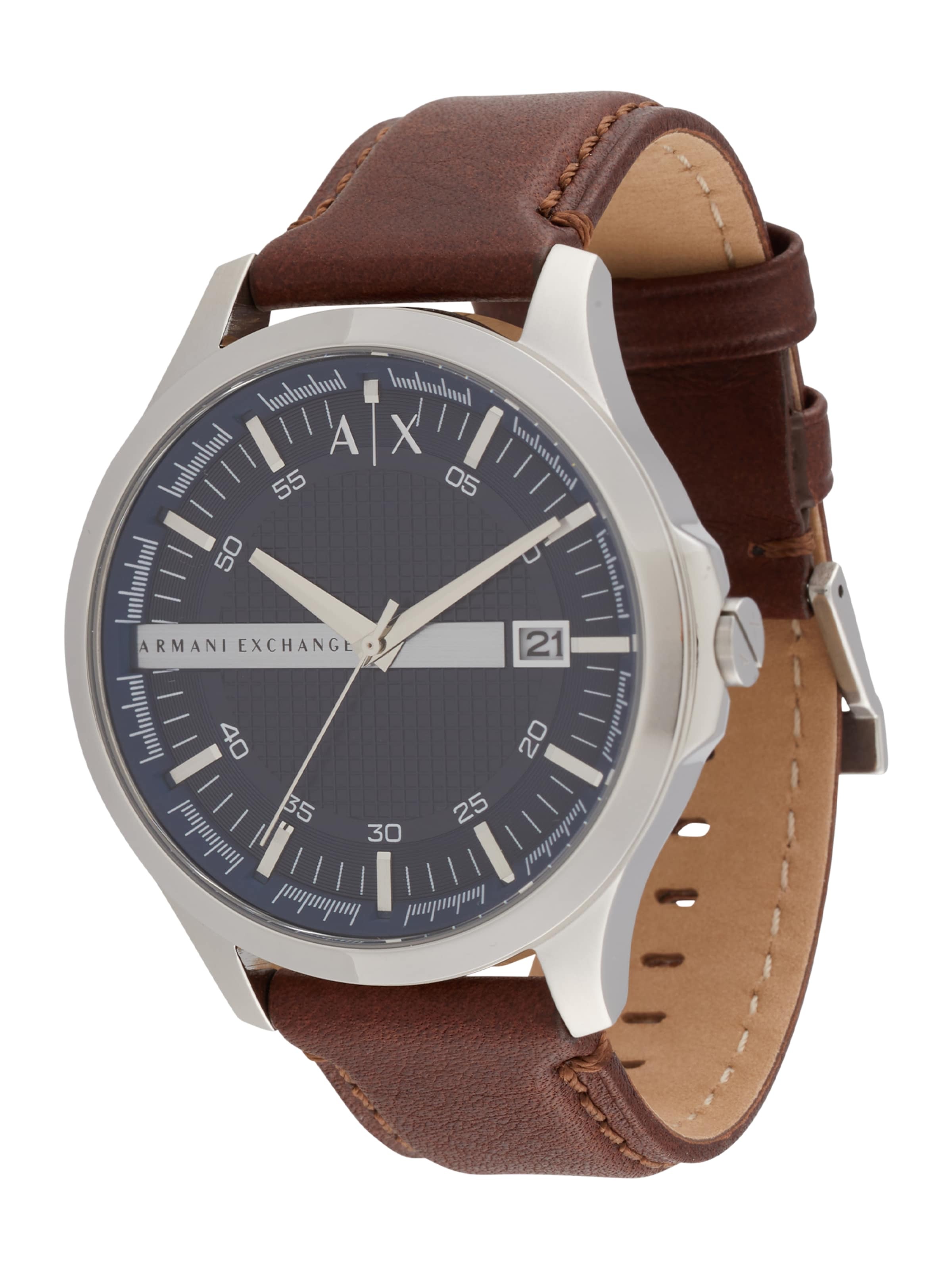 ARMANI EXCHANGE Analóg órák sötétkék / barna / ezüst