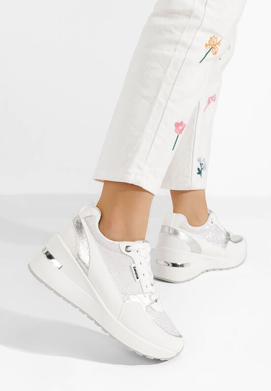 Zapatos Zaneta fehér platform sneaker cipő