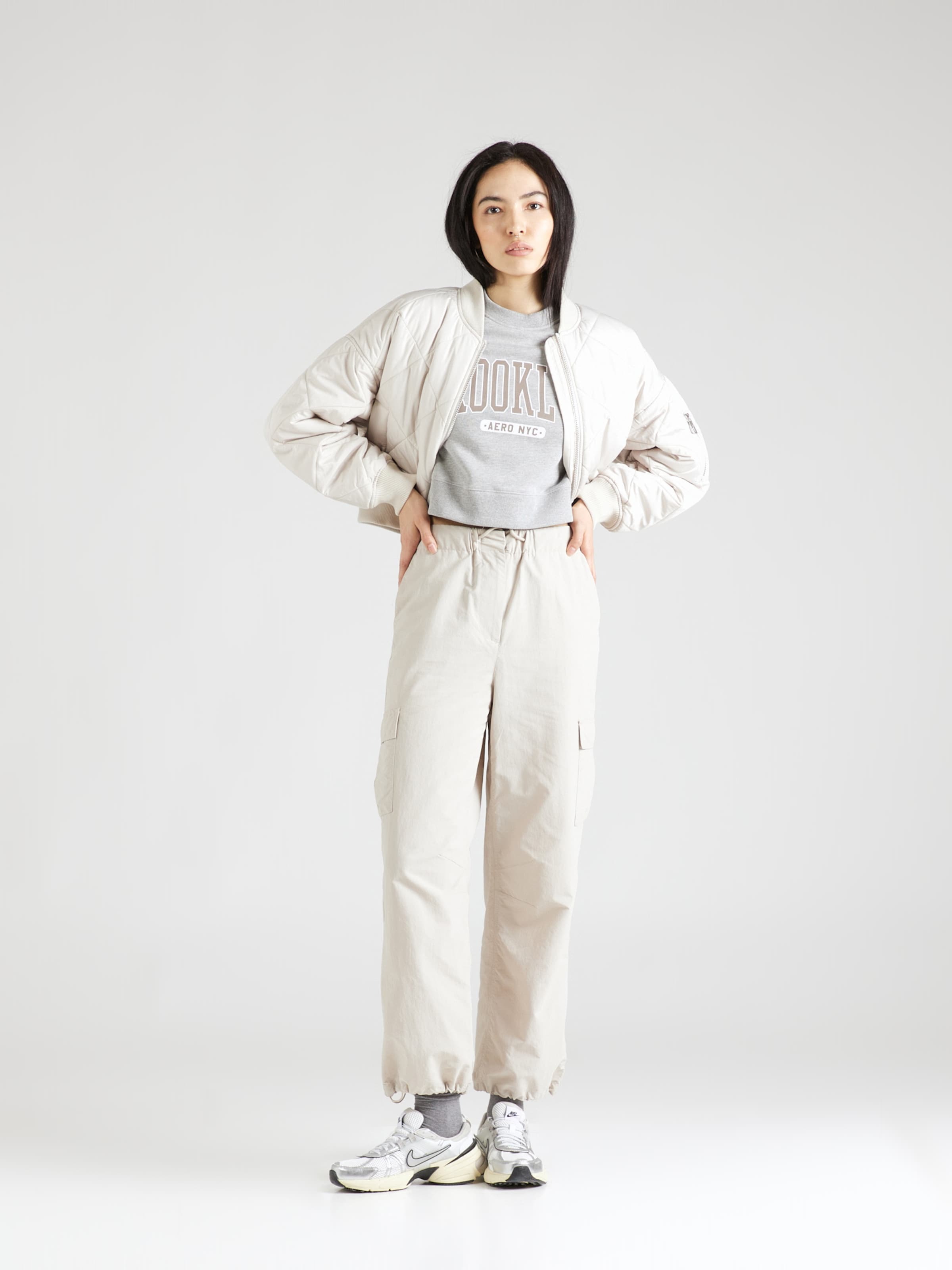 AÉROPOSTALE Tréning póló 'BROOKLYN' mokka / szürke / fehér