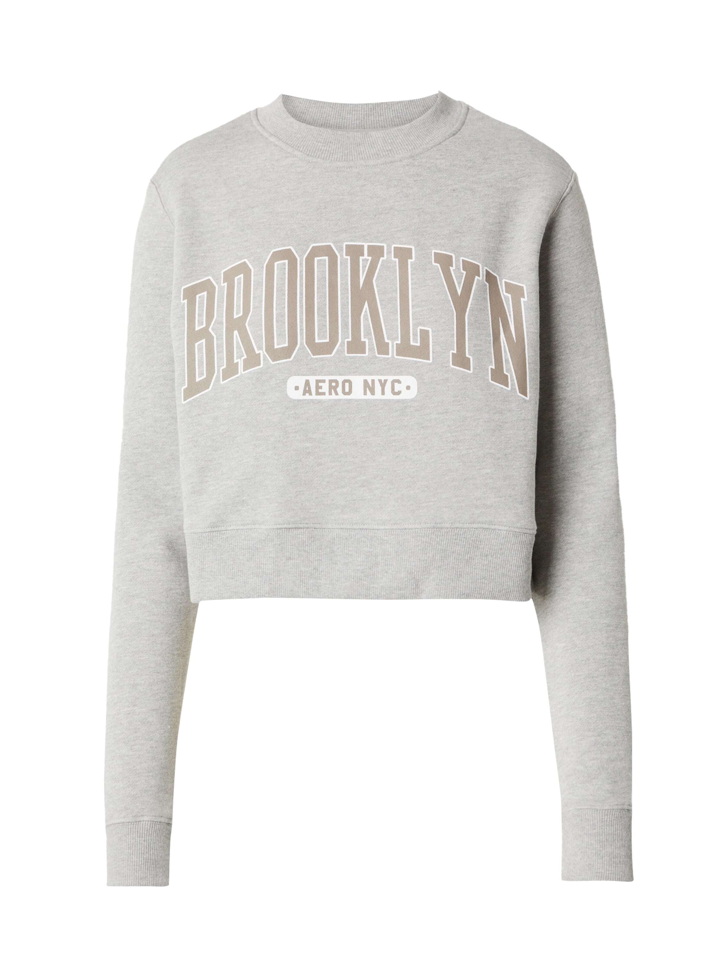 AÉROPOSTALE Tréning póló 'BROOKLYN' mokka / szürke / fehér