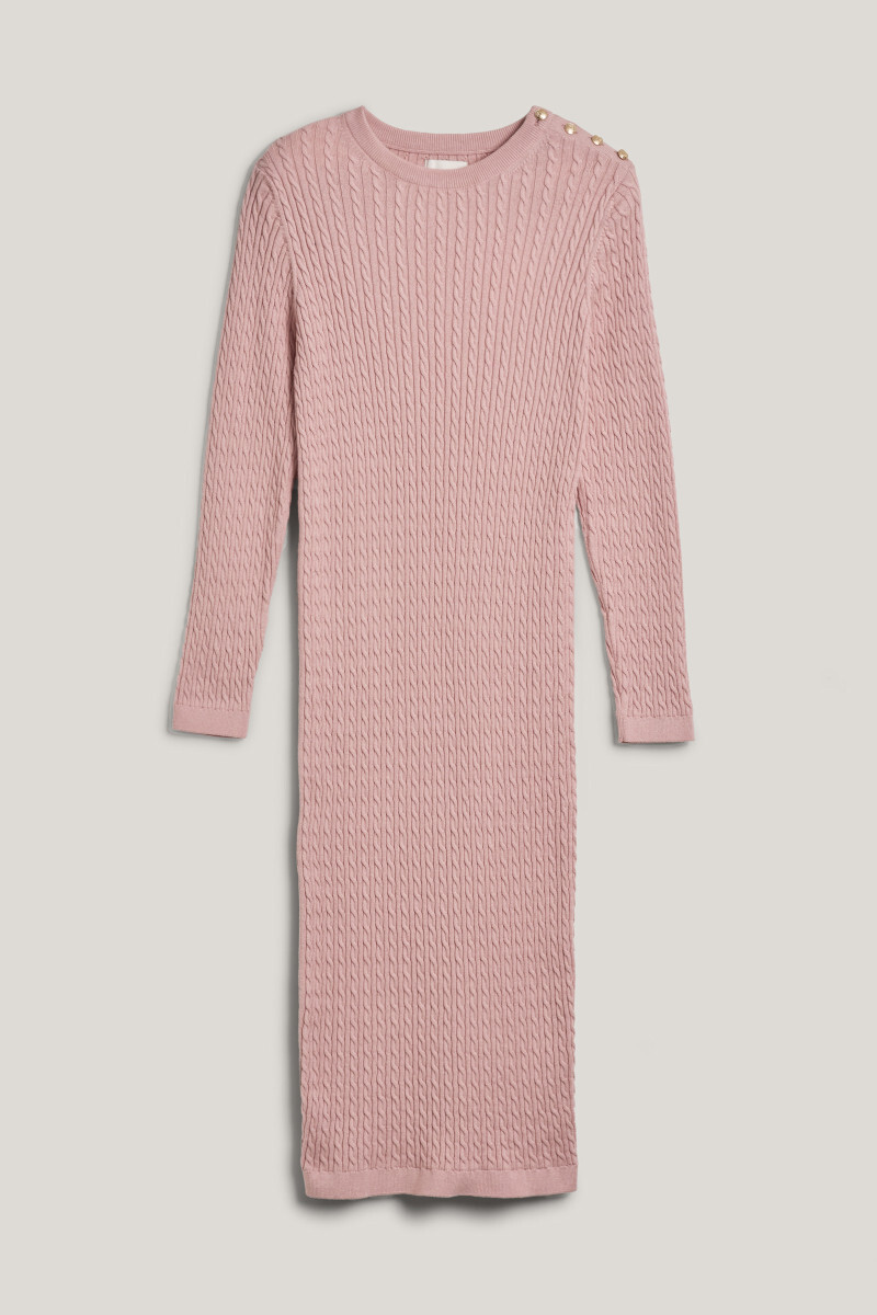 RUHA GANT MINI CABLE KNIT DRESS DUSTY PINK