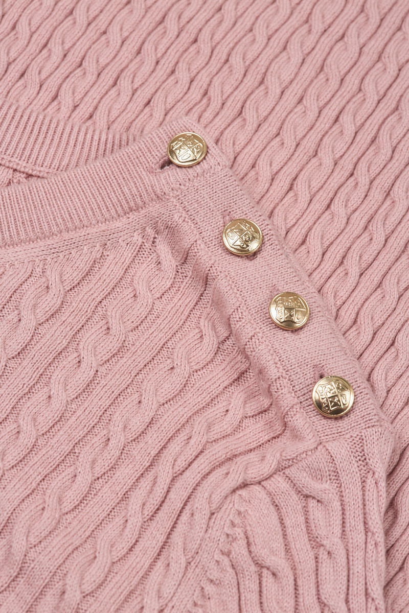 RUHA GANT MINI CABLE KNIT DRESS DUSTY PINK