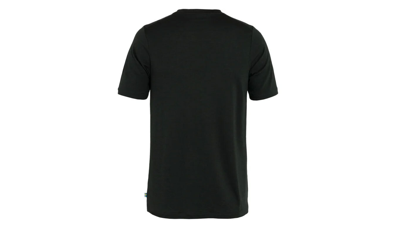 Fjällräven Abisko Wool Logo SS M Black Férfiak - Pólók Fjällräven - Fekete - F86977-550-L