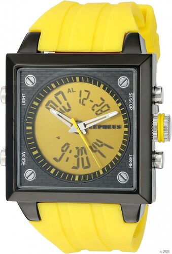 Cepheus férfi Quartz óra karóra sárga számlap kijelző és Cepheus férfi Quartz óra karóra sárga számlap kijelző és