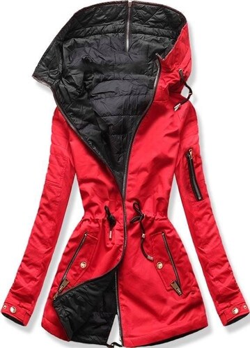 Butikmoda Kifordítható parka kabát piros és fekete színű Butikmoda Kifordítható parka kabát rózsaszínű GLAMI.hu