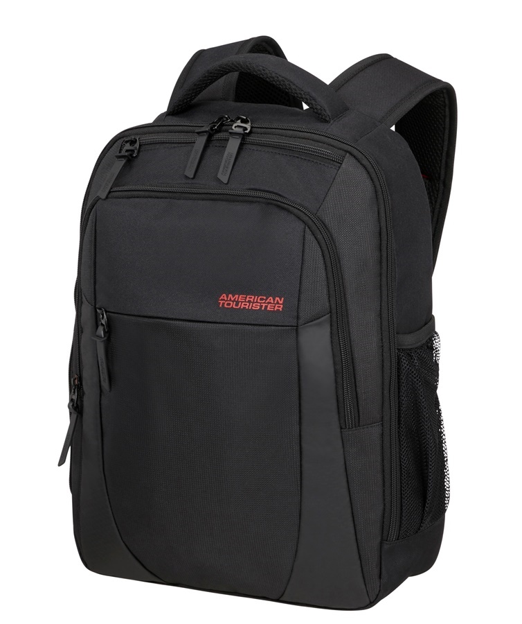 American Tourister URBAN GROOVE fekete, piros márkafeliratos laptoptartós hátizsák 15,6" 139867-1041