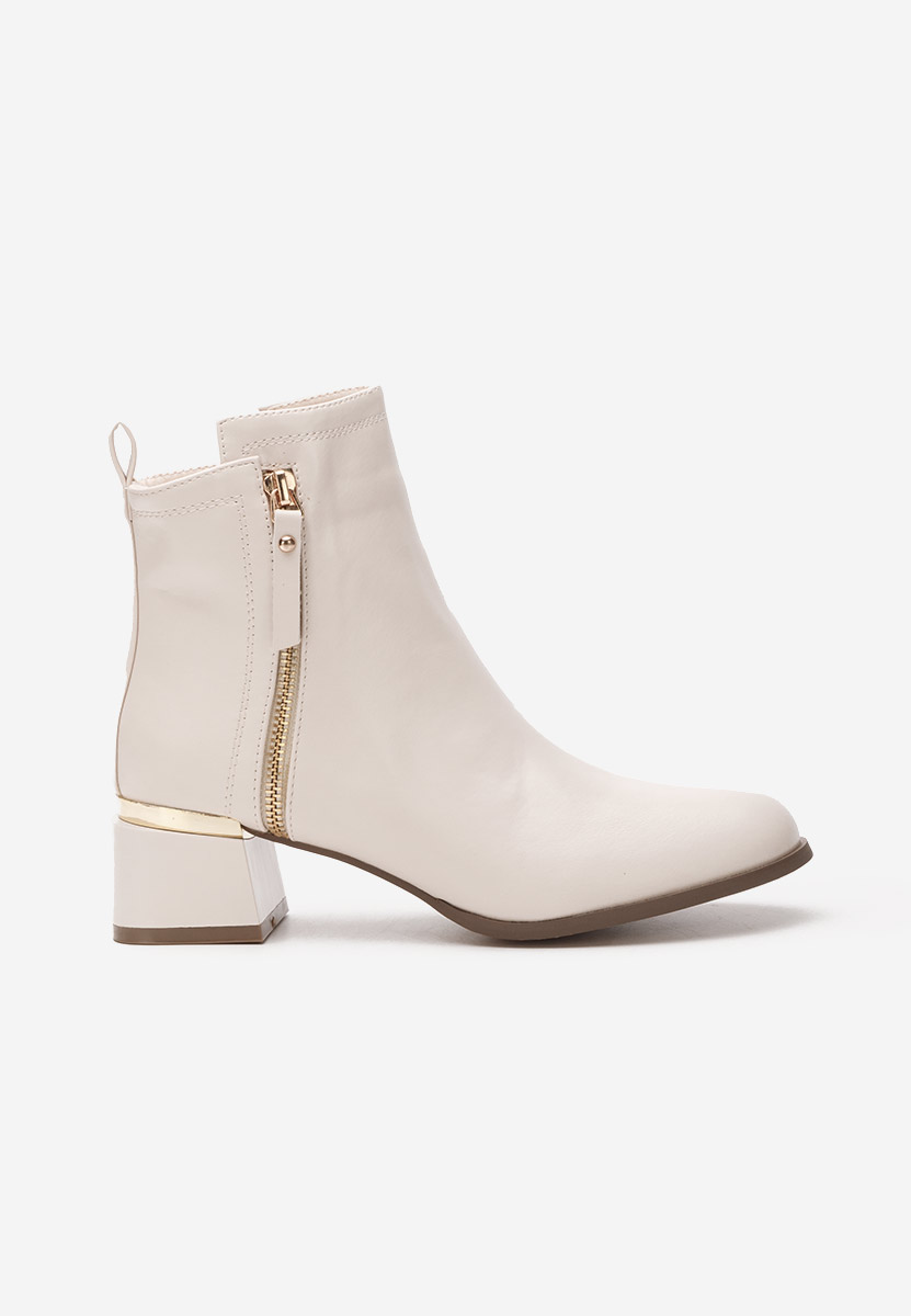 Zapatos Assisa bézs bokacsizma vastag sarokkal