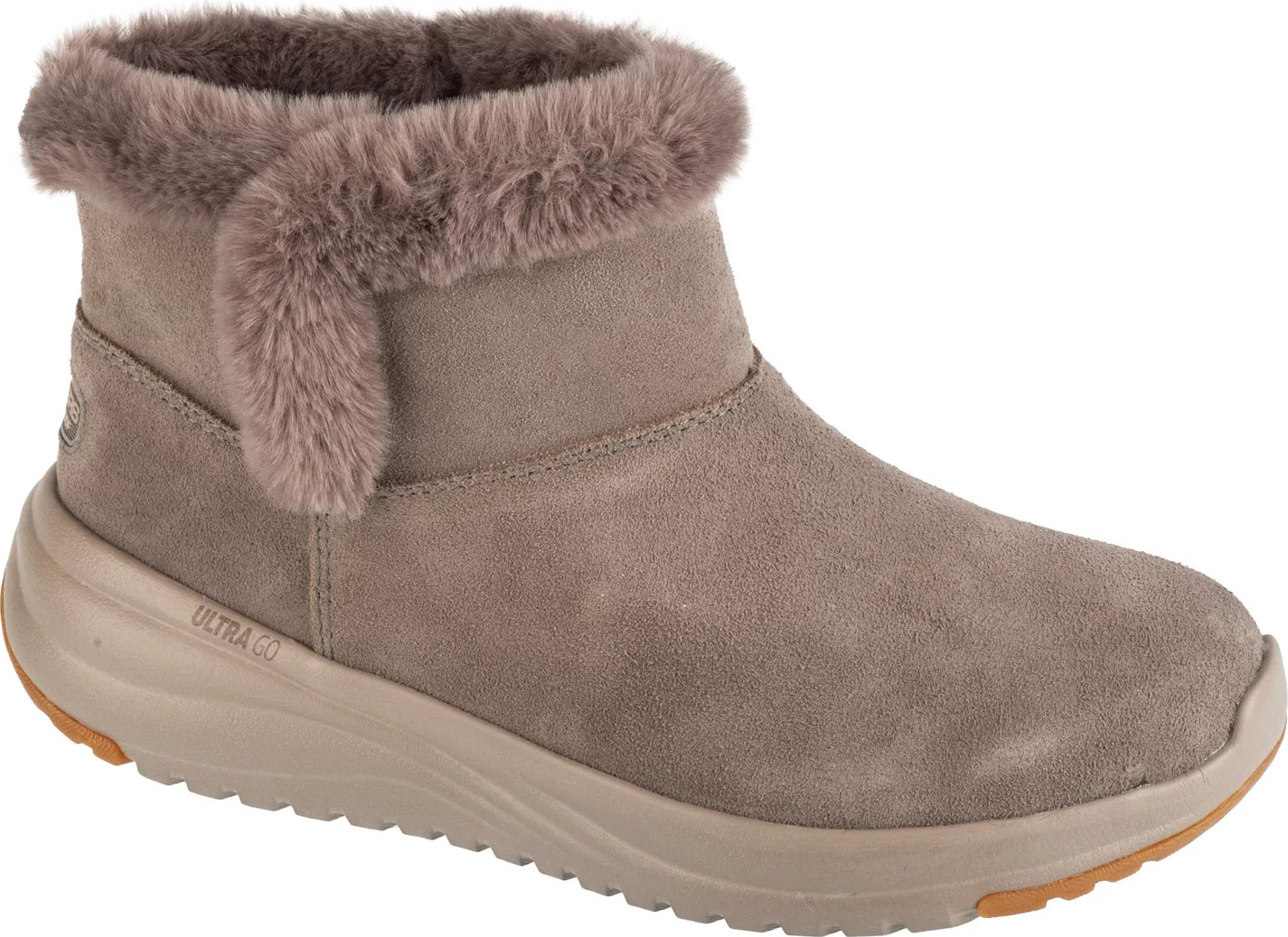 Barna női Skechers On-The-Go Stellar - Cozy Step Velúr téli bokacsizma 144775-DKTP