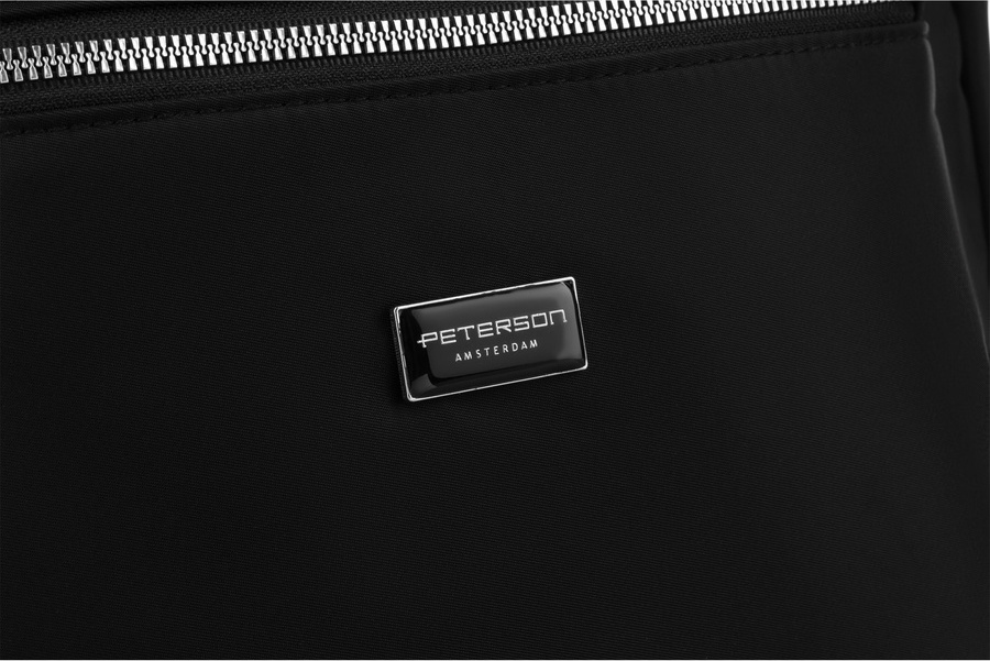 Peterson fekete női shopper táska ezüst részletekkel PTN CTY-06