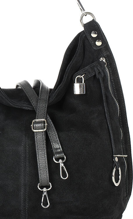 BASIC MAZZINI - Fekete női bőr kézitáska (s92aa)