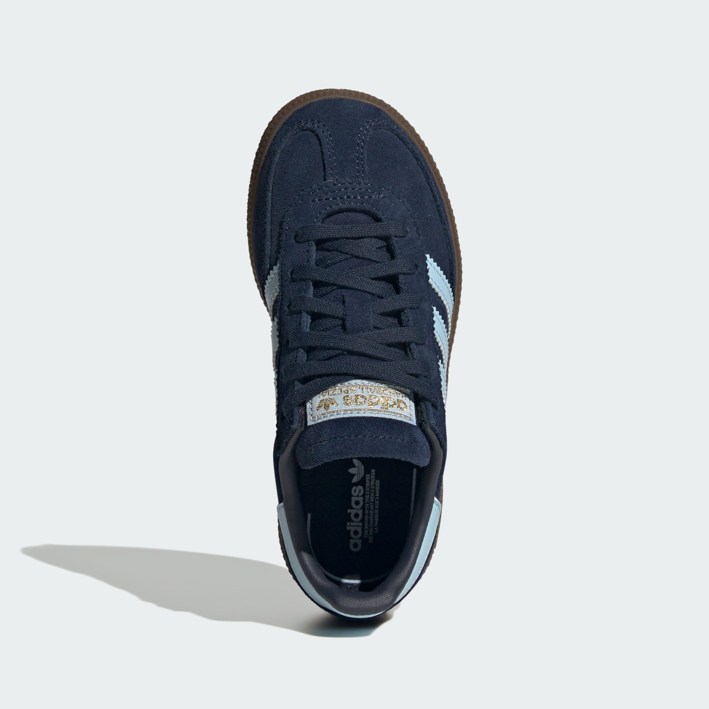 ADIDAS ORIGINALS Sportcipő 'Handball Spezial' tengerészkék / világoskék / barna / arany