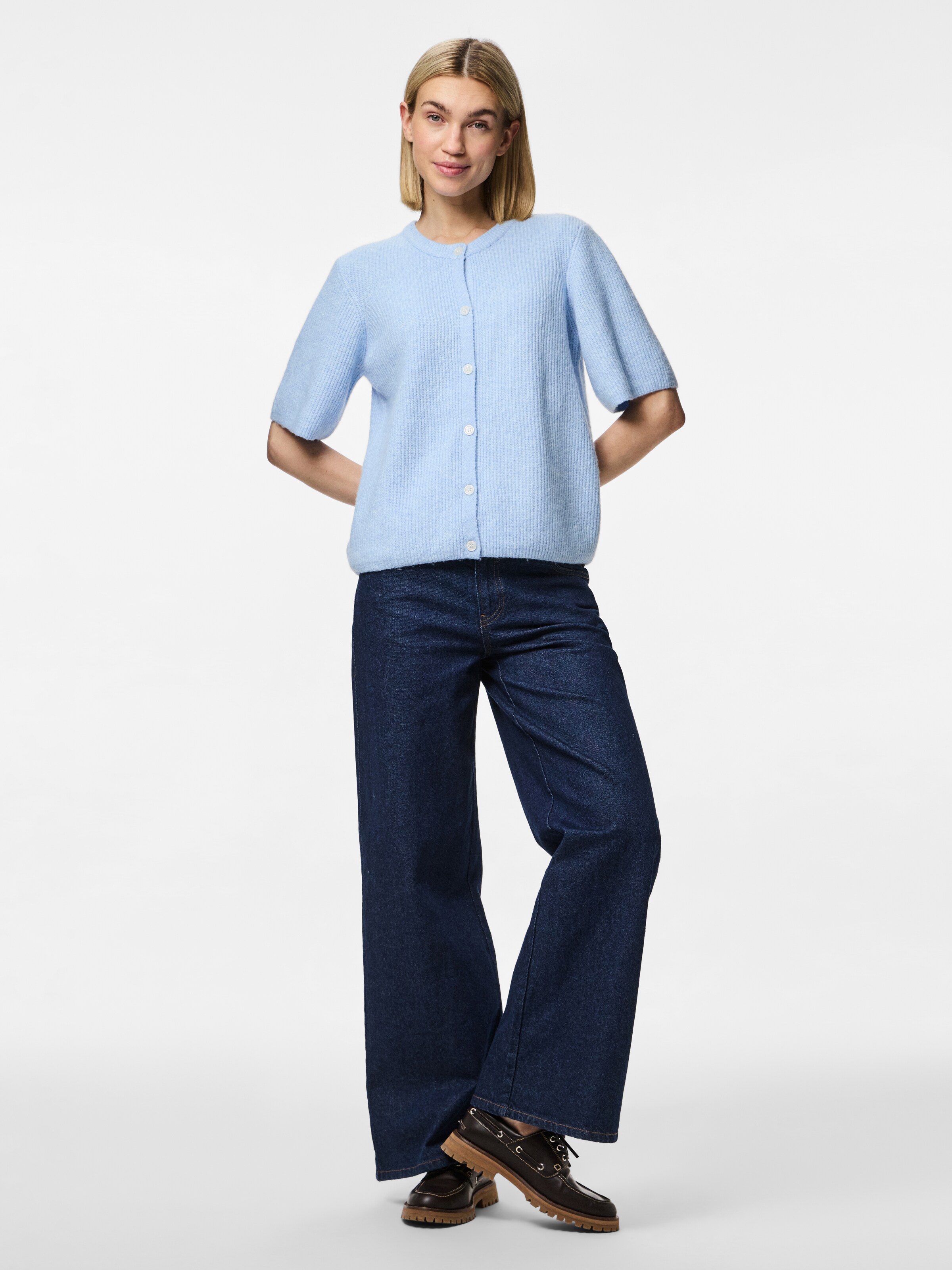 PIECES Kardigán 'PCSilly' világoskék