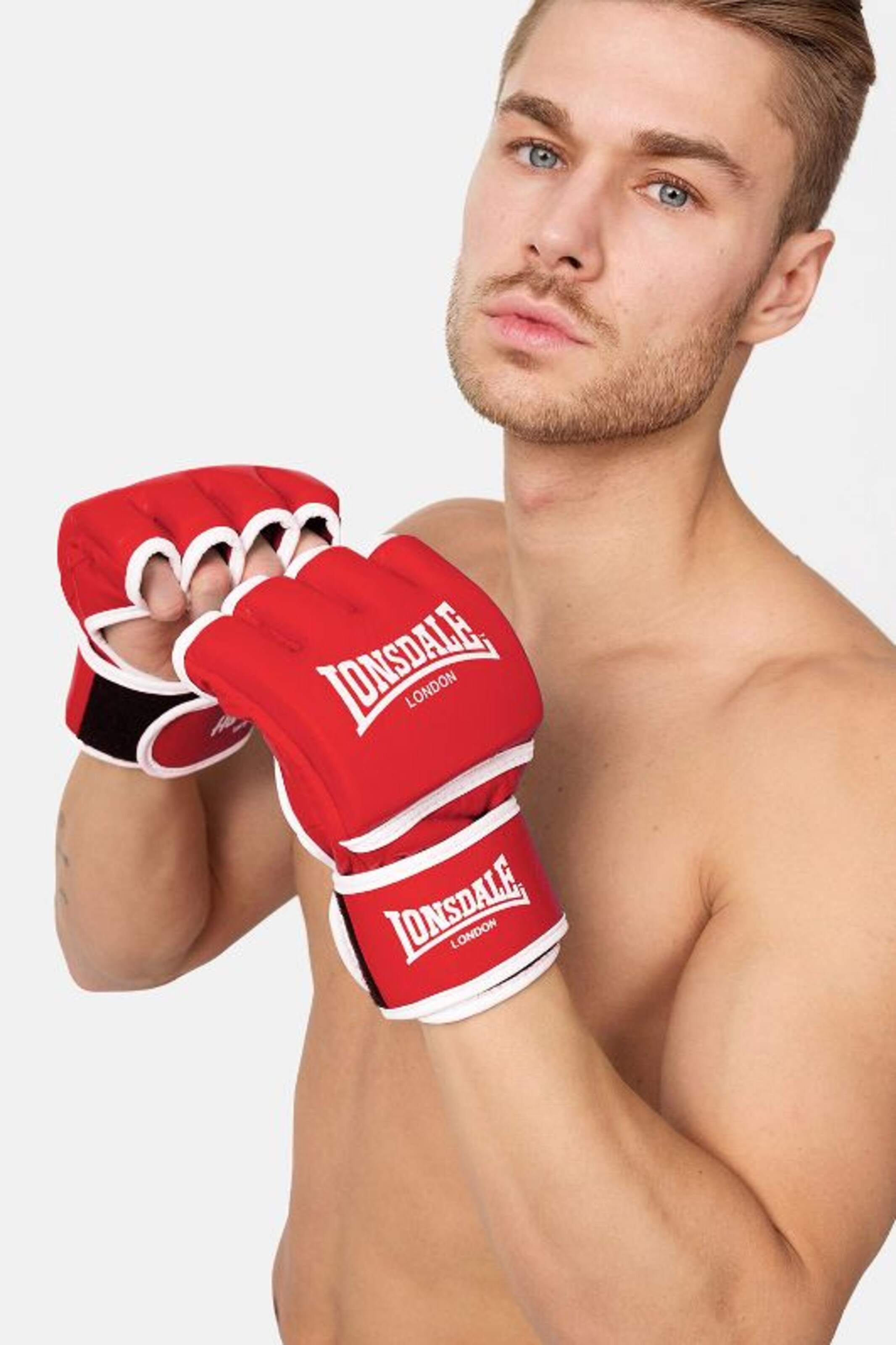 LONSDALE Sportkesztyűk 'Harlton' piros / fehér