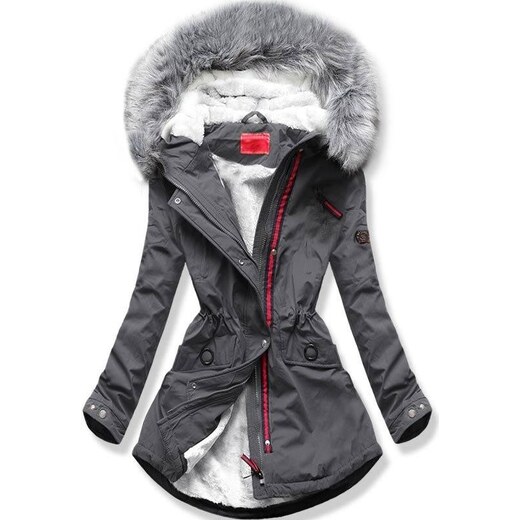 Butikmoda Szürke színű téli parka kabát GLAMI.hu Butikmoda Grafitszürke színű plüss bomber dzseki GLAMI.hu