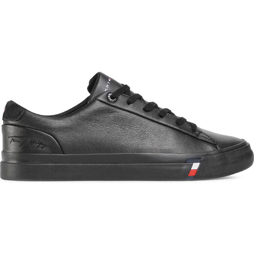 sneakersy tommy hilfiger corporate leather sneaker fm0fm02983 black bds