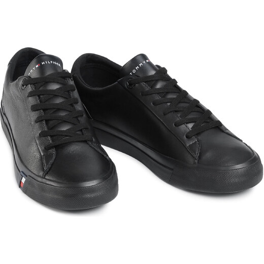 sneakersy tommy hilfiger corporate leather sneaker fm0fm02983 black bds