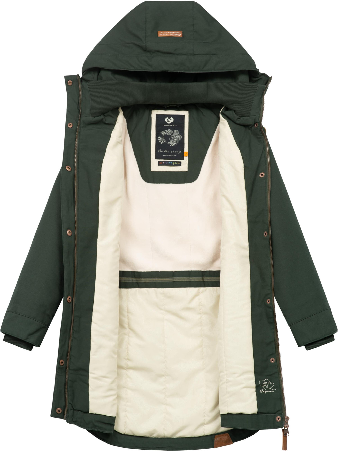 Ragwear Télikabátok 'Jannisa' barna / sötétzöld / fehér