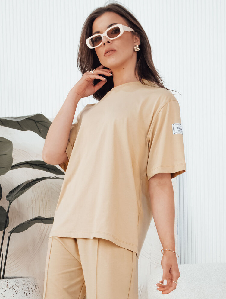 BASIC Bézs színű póló és tréningruha szett RIZNA AY1035