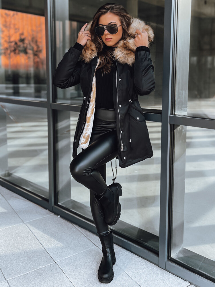 BASIC Fekete meleg téli parka GARNET TY3947