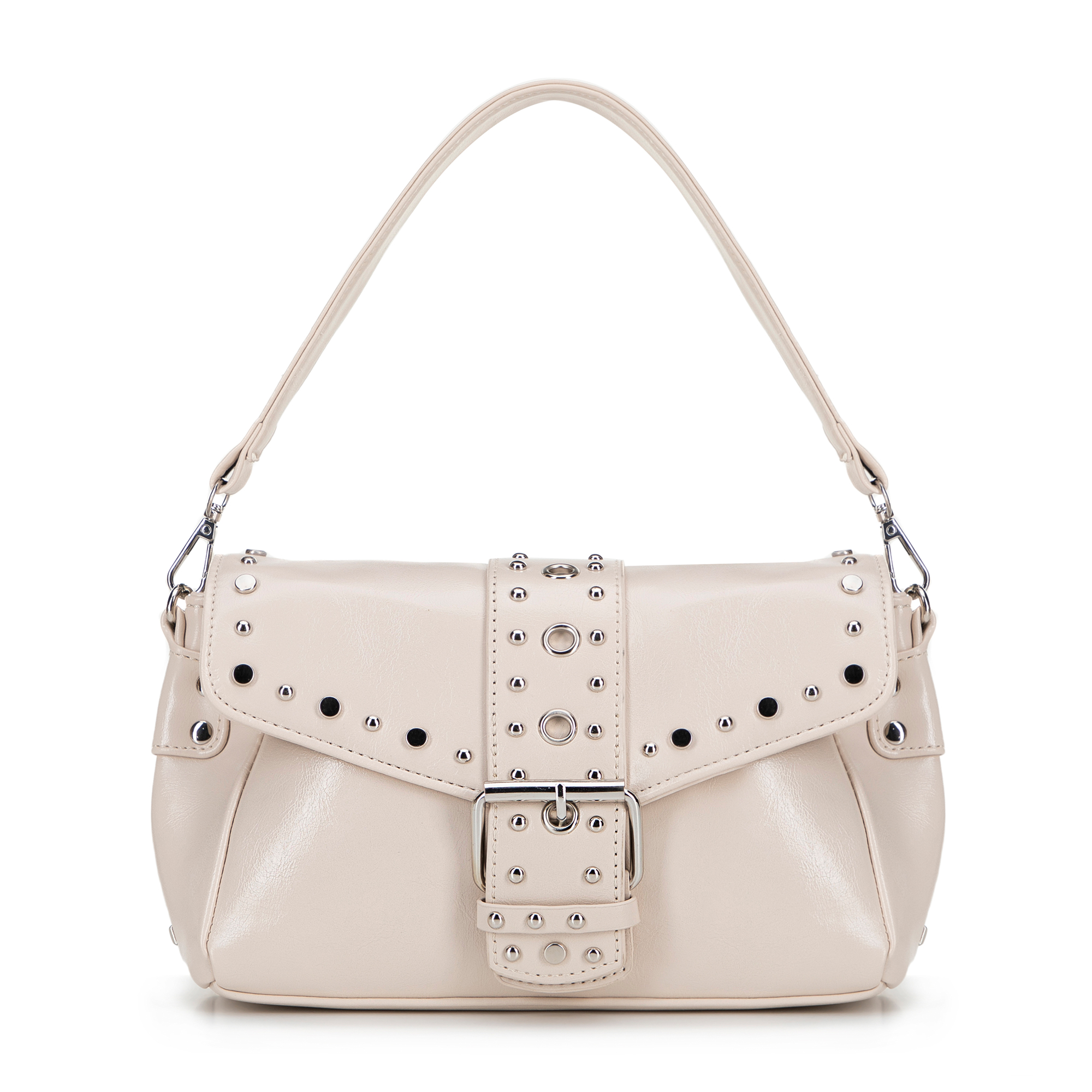 Wittchen Női ökobőr táska szegecsekkel - krém