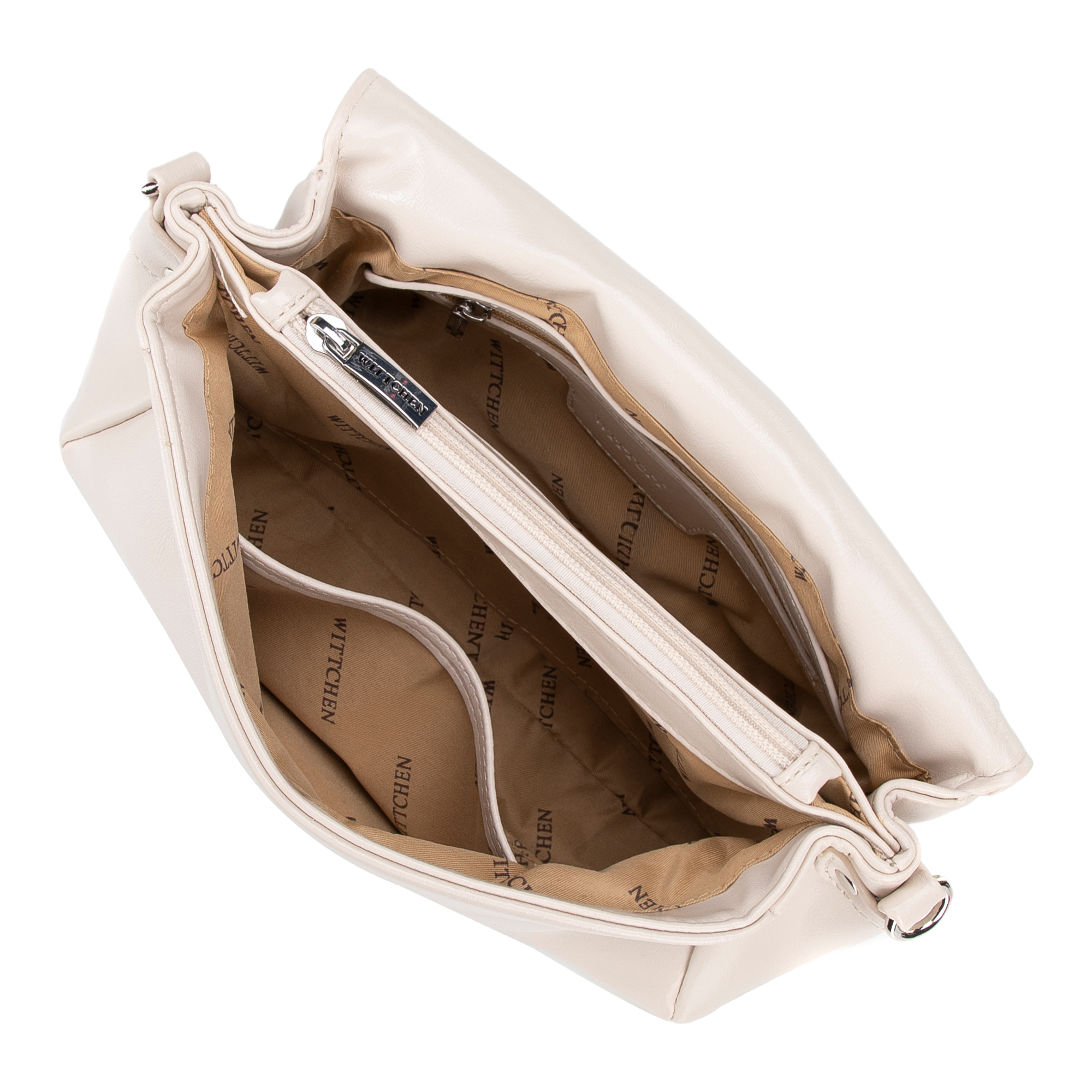 Wittchen Női ökobőr táska szegecsekkel - krém