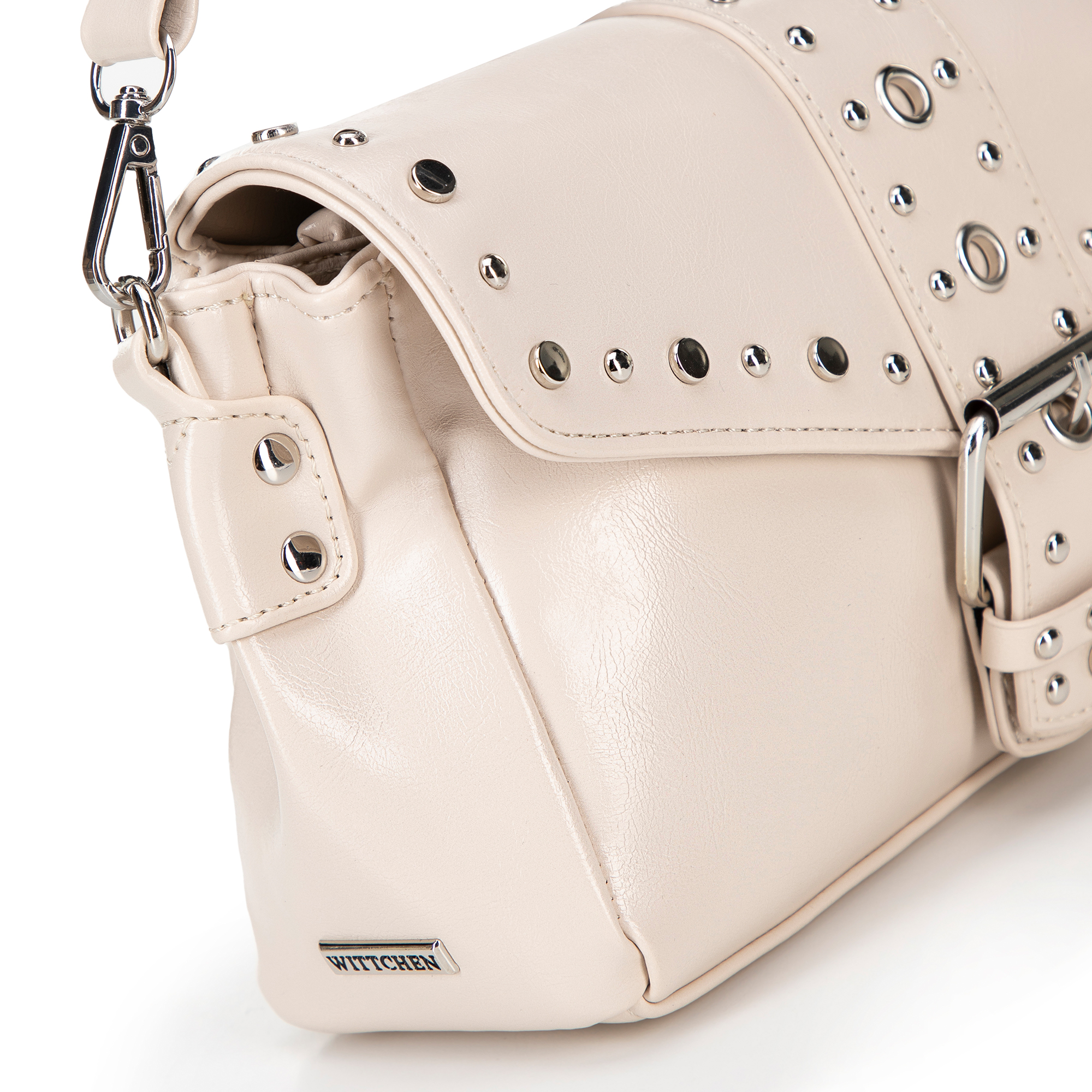 Wittchen Női ökobőr táska szegecsekkel - krém