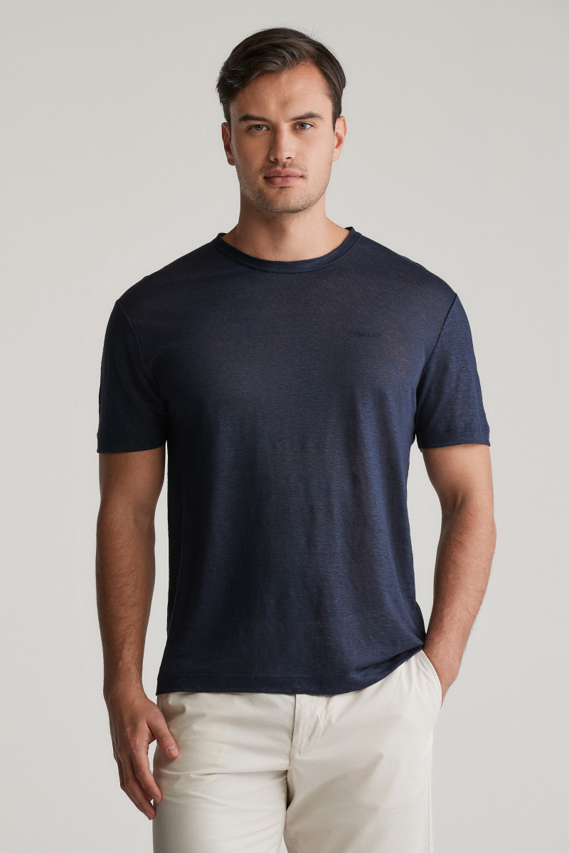 PÓLÓ GANT LINEN SS TSHIRT EVENING BLUE