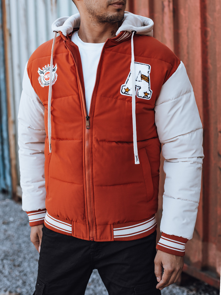 BASIC Férfi piros téli dzseki kapucnival TX4877