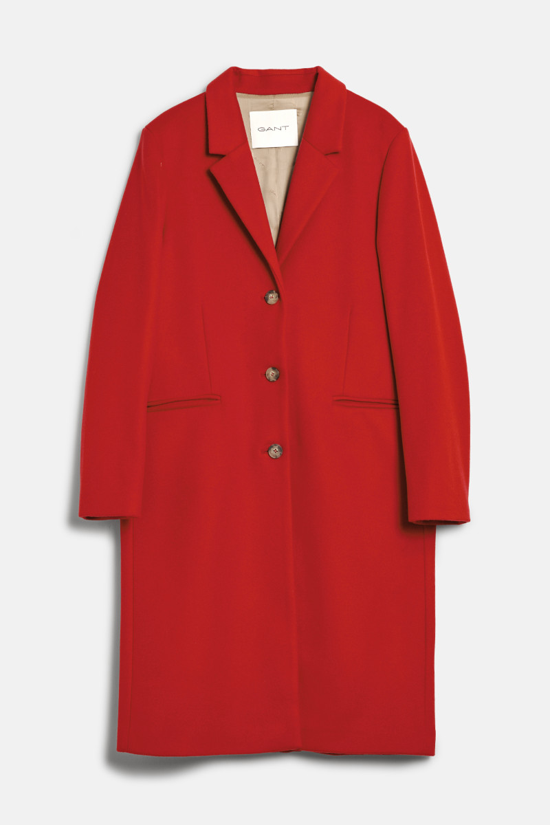 KABÁT GANT CLASSIC TAILORED WOOL COAT RUBY RED