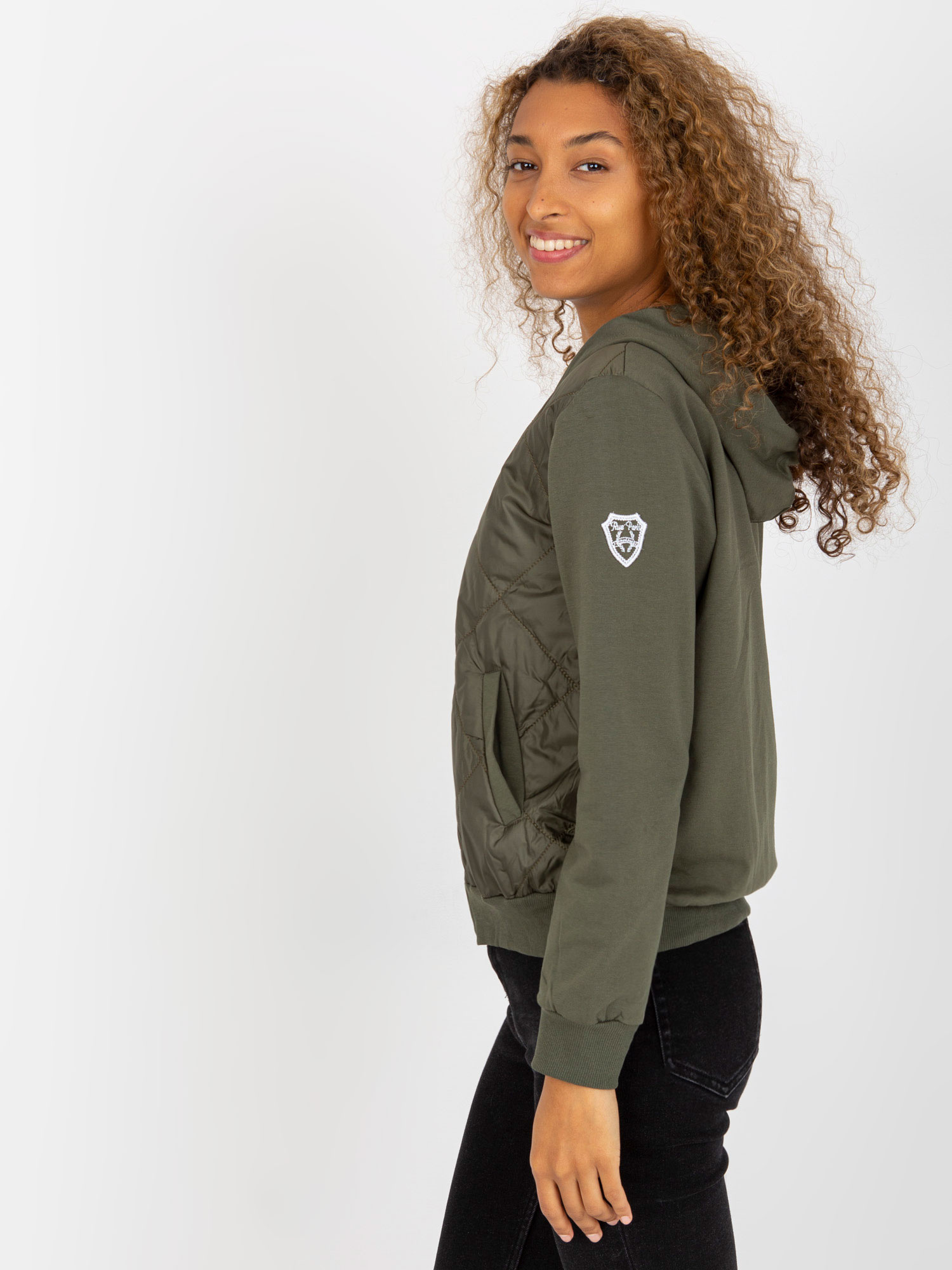 RUE PARIS Khaki steppelt bomber kabát -RV-BL-8226.11X-khaki