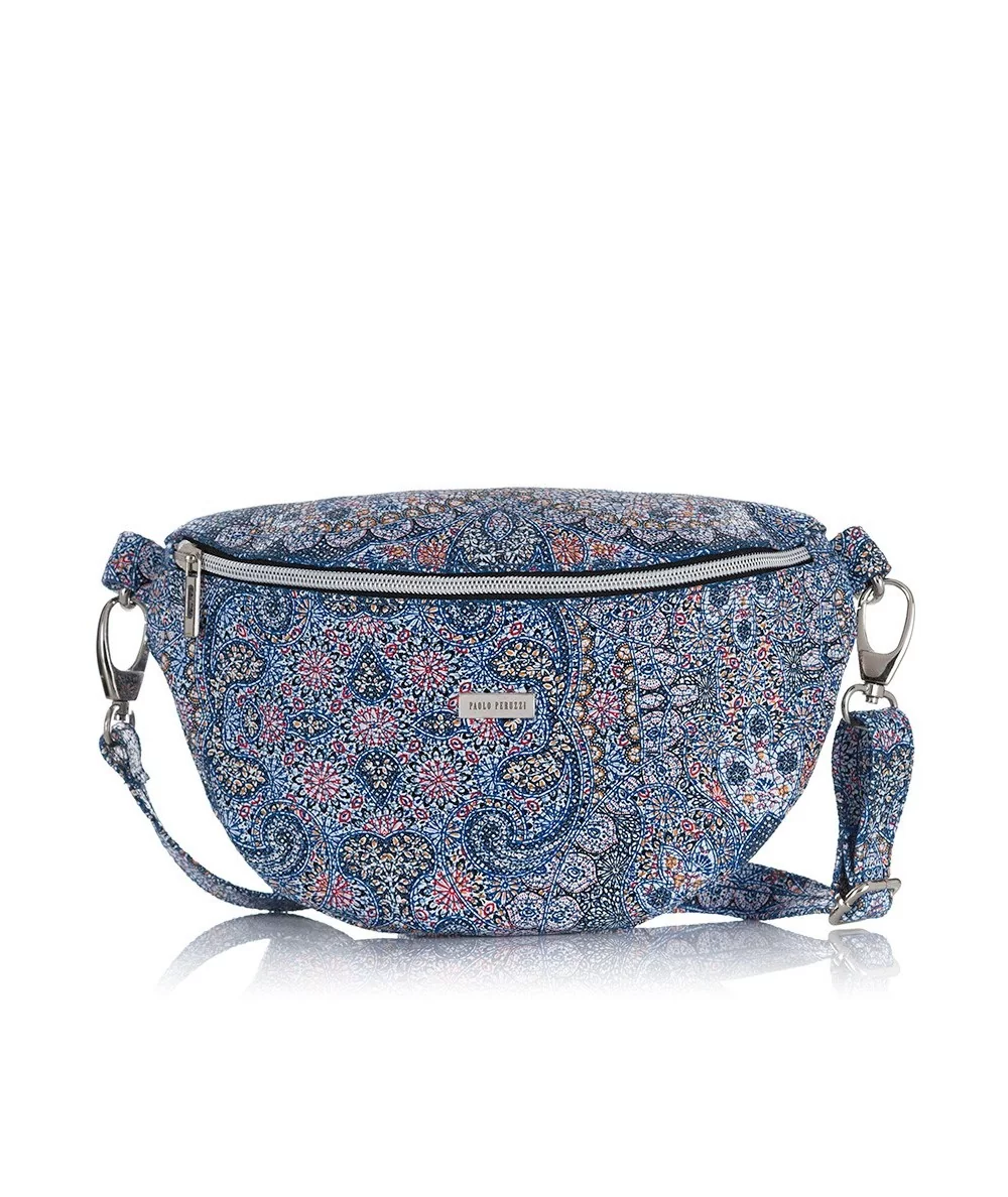PAOLO PERUZZI Női bőr deréktáska | kék