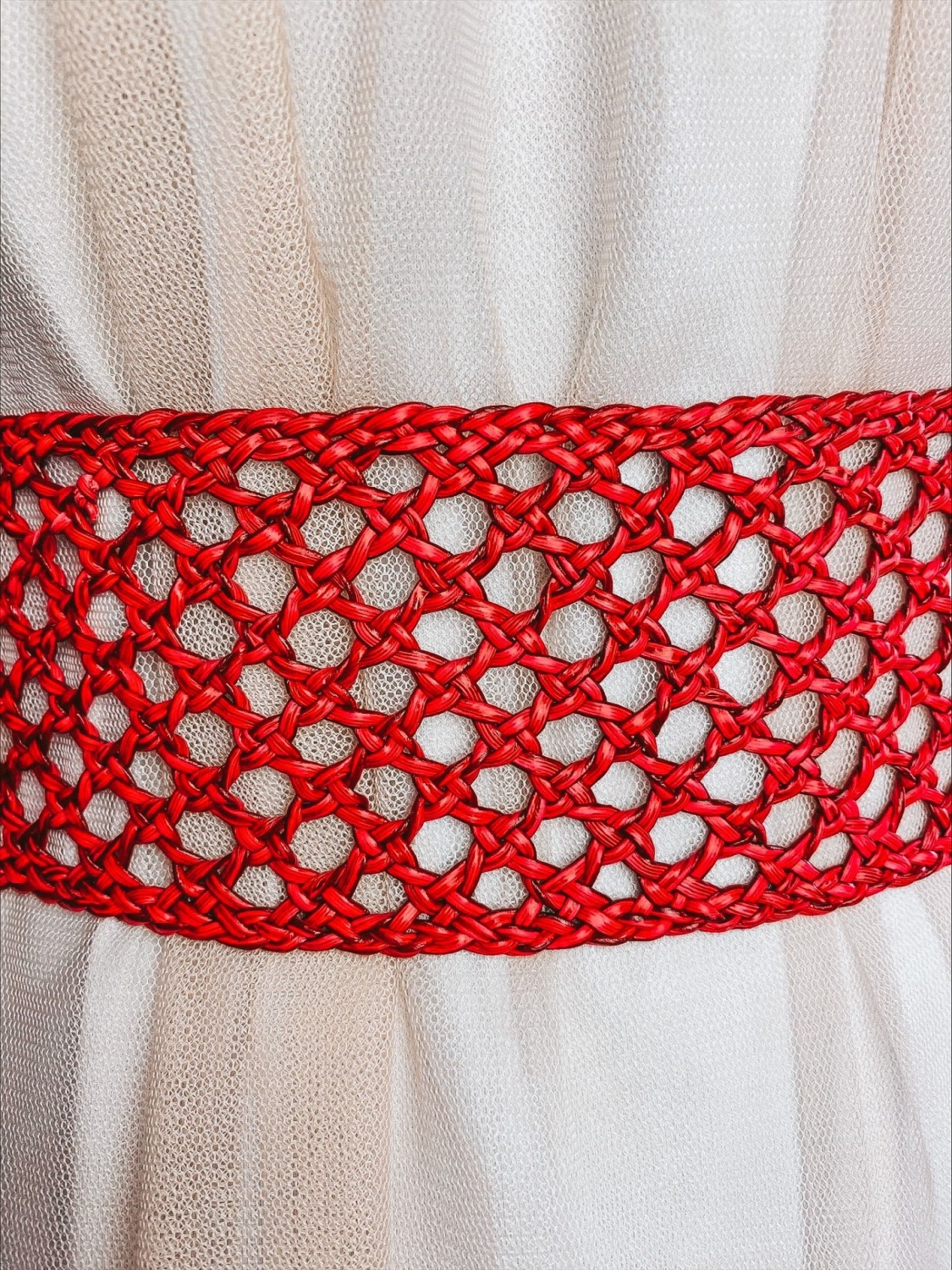 Webmoda Női kötött öv megkötővel - piros - UNI