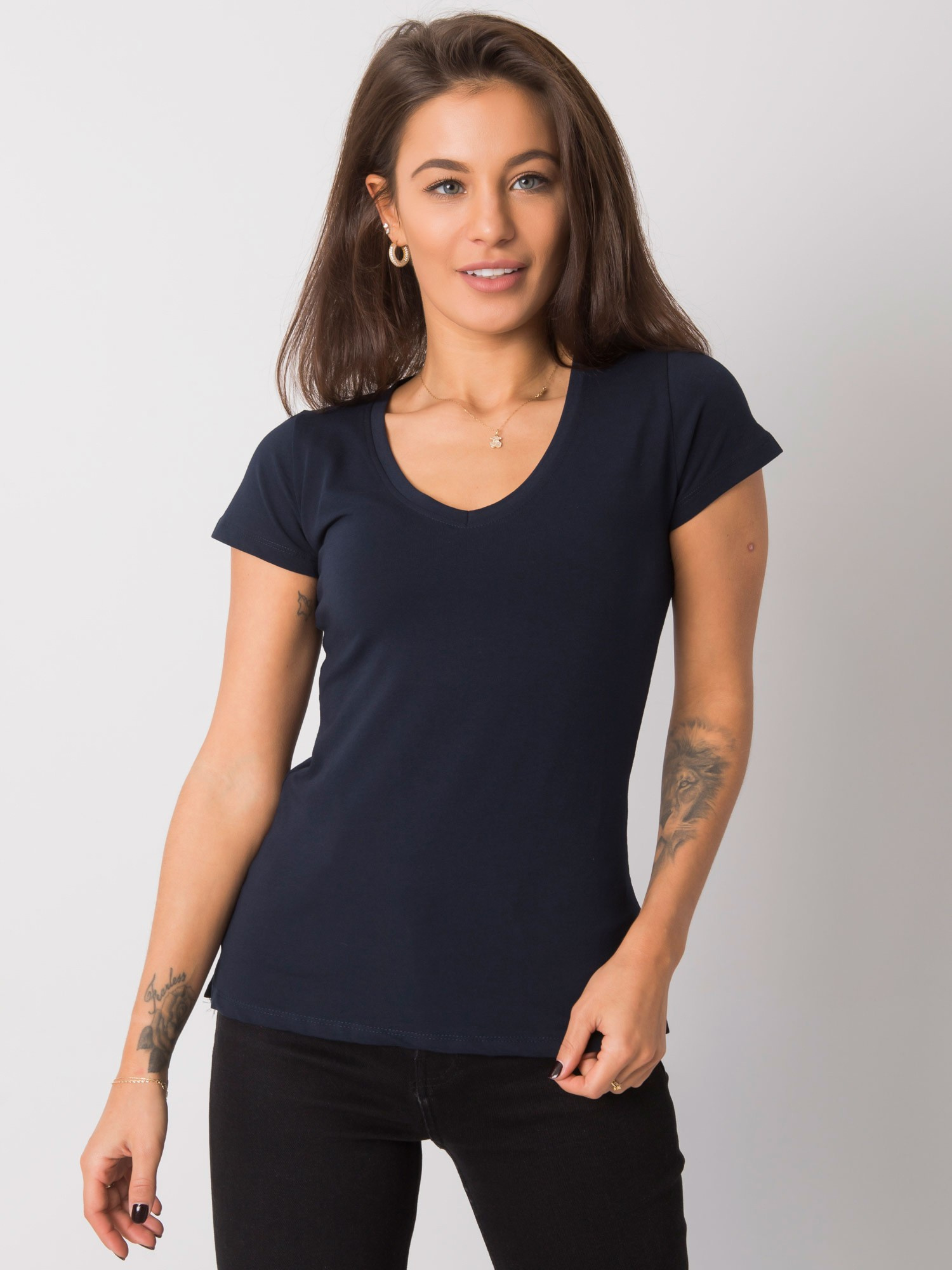 BASIC Női sötétkék póló RV-TS-4837.24P-dark blue