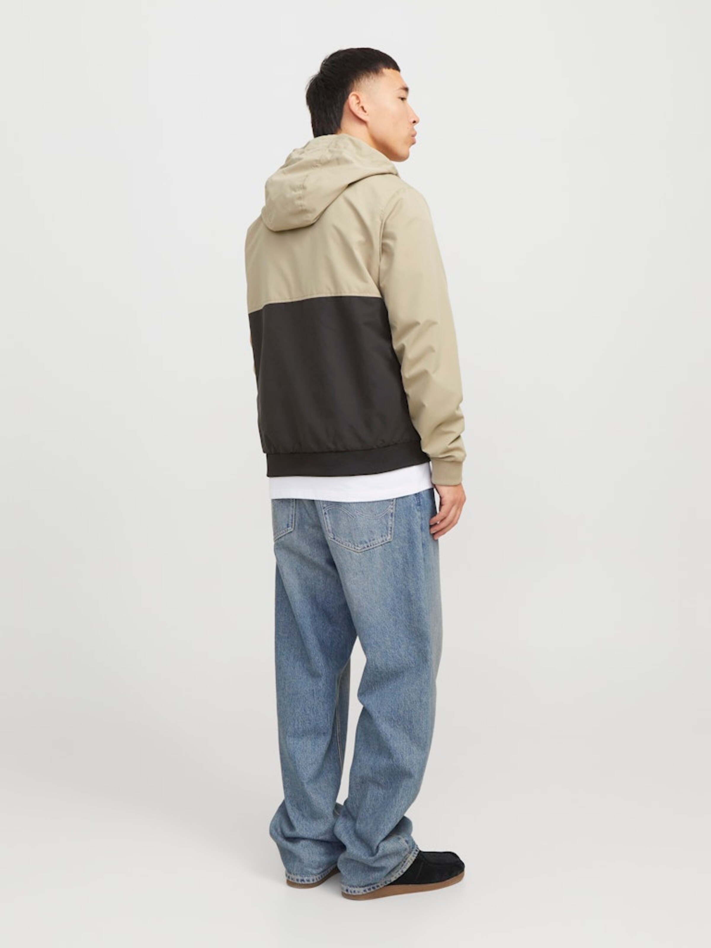 JACK & JONES Átmeneti dzseki 'JJERush' világosbarna / fekete