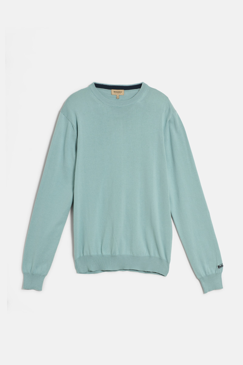 PULÓVER WOOLRICH LOGO COTTON CREWNECK