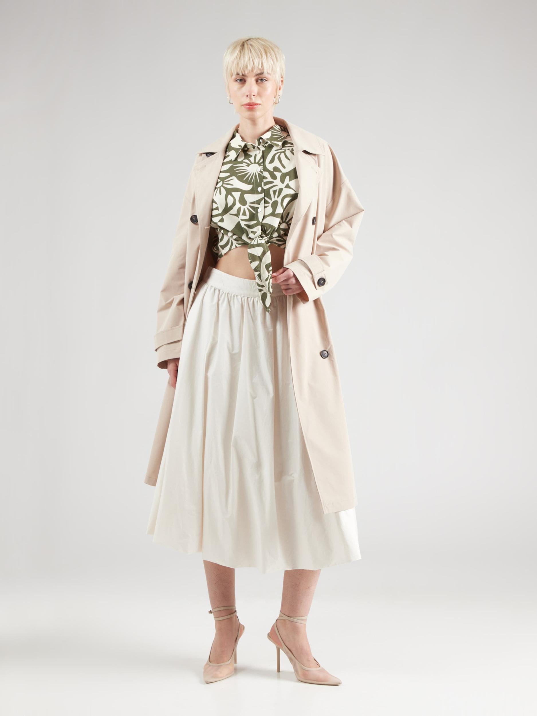 ONLY Blúz 'ONLJAKIRI LINEN' elefántcsont / olíva