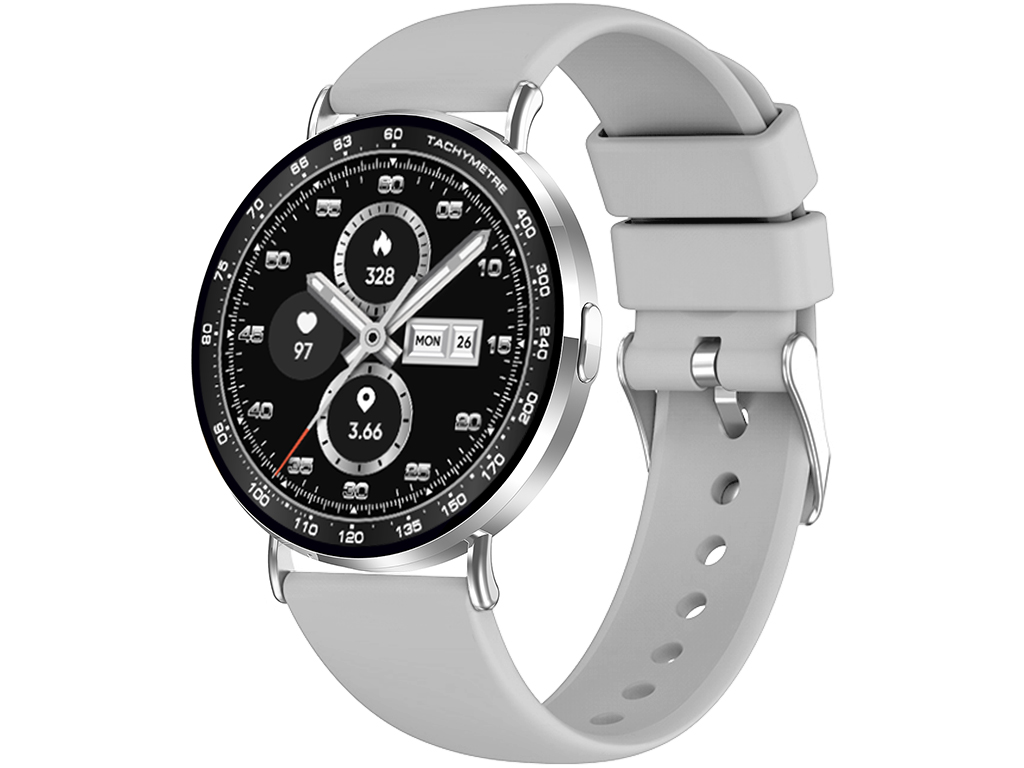 Madvell Elori ezüst okosóra szilikon szíjjal