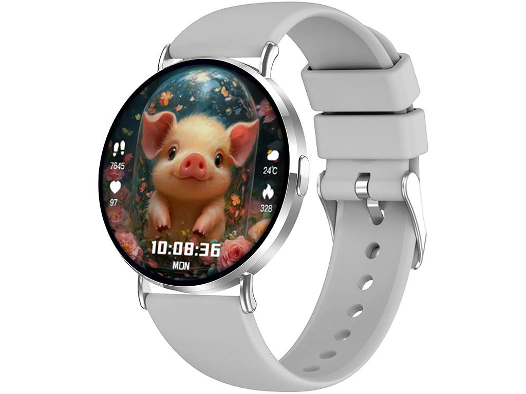 Madvell Elori ezüst okosóra szilikon szíjjal