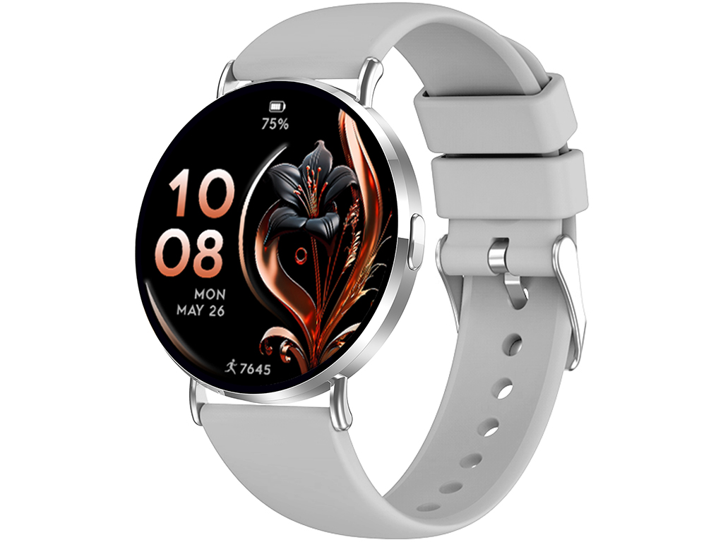 Madvell Elori ezüst okosóra szilikon szíjjal