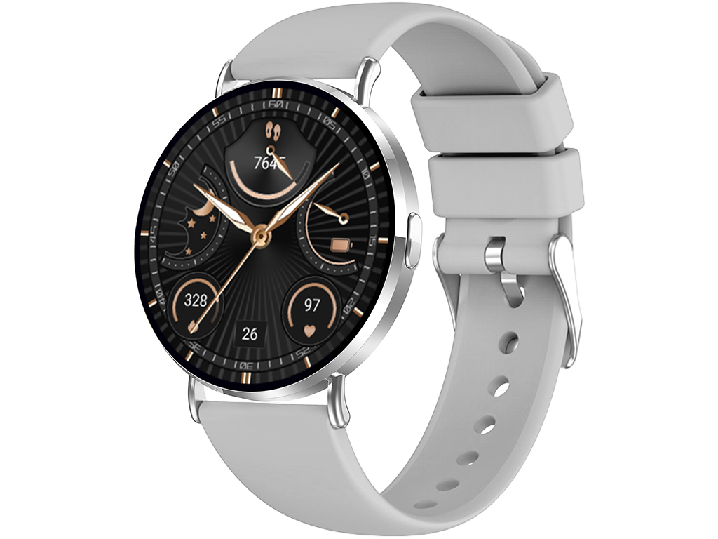 Madvell Elori ezüst okosóra szilikon szíjjal